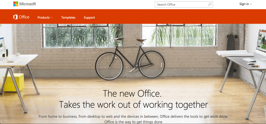 Office 365 home page